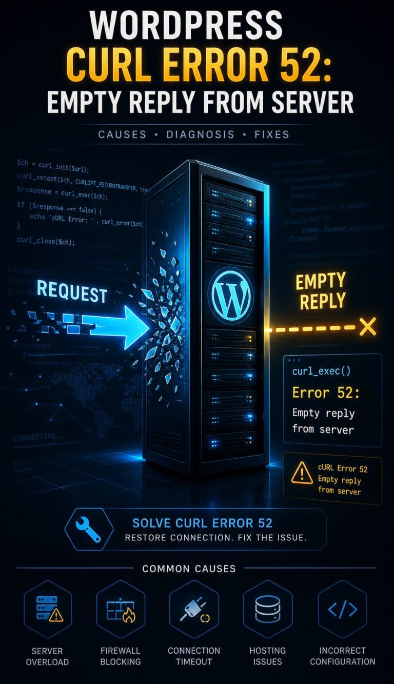 Fix WordPress Curl Error 52: Empty Reply From Server Guide
