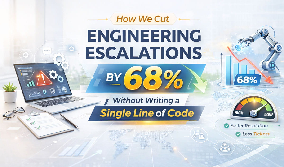 68% reduction in engineering escalations through automation without coding.