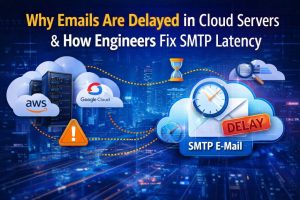 Image showing Emails are delayed in cloud servers due to SMTP latency