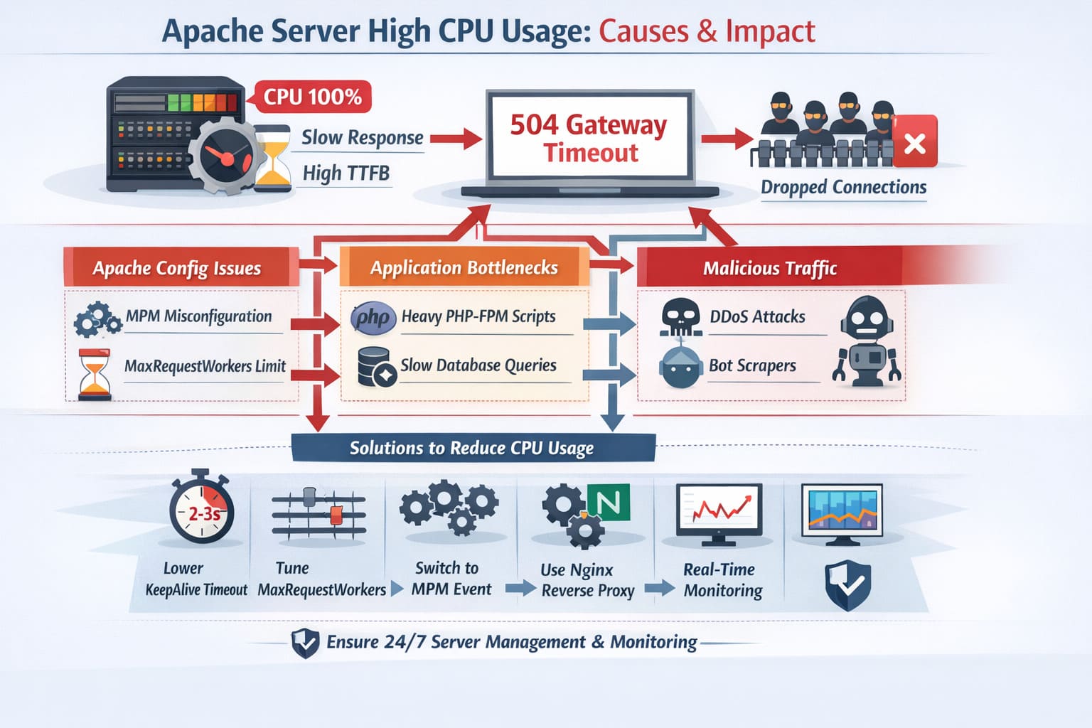 Apache Server High CPU Usage Fix: Causes & Solutions 2026