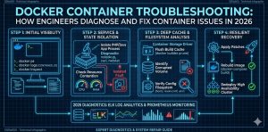 This visual breakdown is optimized for expert-level clarity and establishes deep authority on the subject of Docker container troubleshooting in 2026
