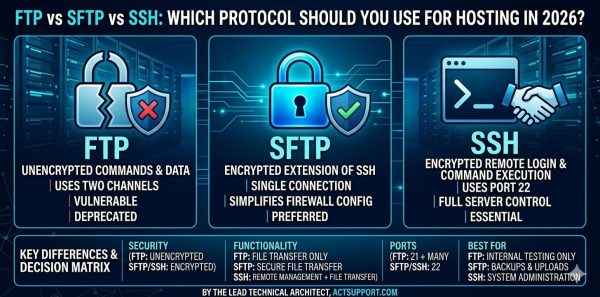 FTP vs SFTP vs SSH: Which Protocol Is Best for Hosting? | actsupport