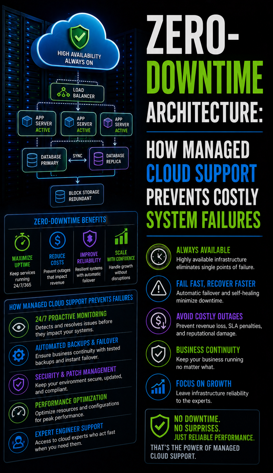 Zero-Downtime Architecture: How Managed Cloud Support Prevents Costly System Failures