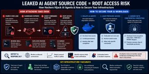 AI agent source code leak causing root access attack compared with secure Docker container isolation and confidential computing protection