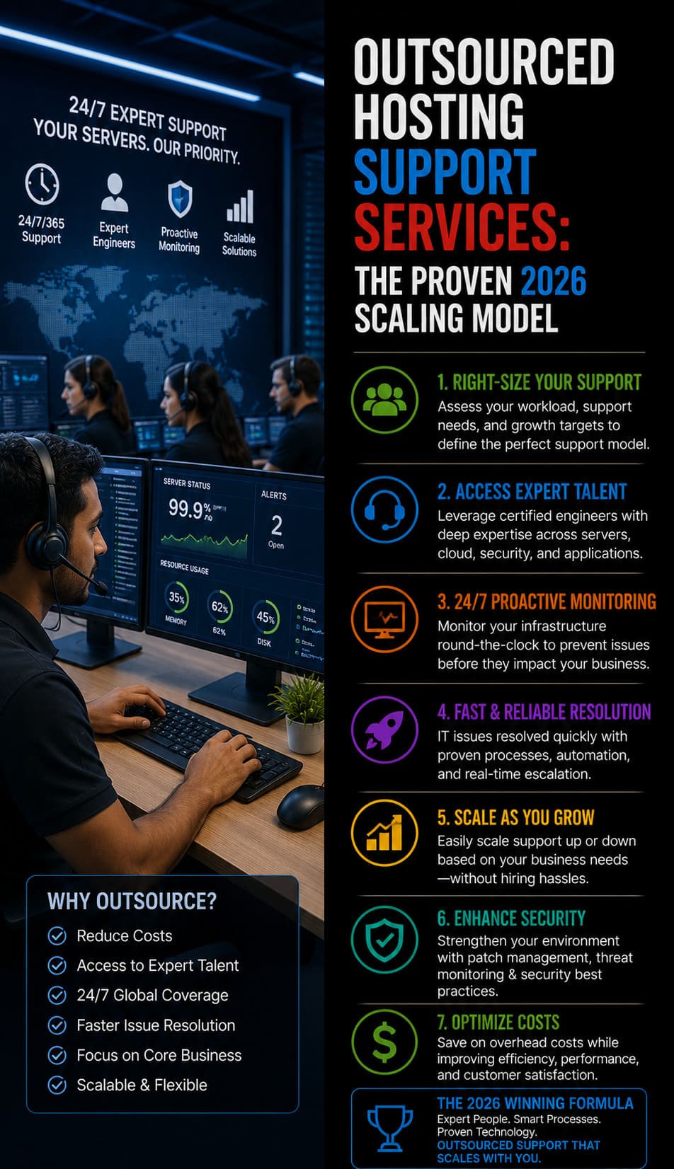 Outsourced Hosting Support Services: The Proven 2026 Scaling Model