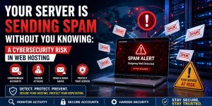 Server sending spam without user knowledge due to compromised hosting account and cybersecurity risk