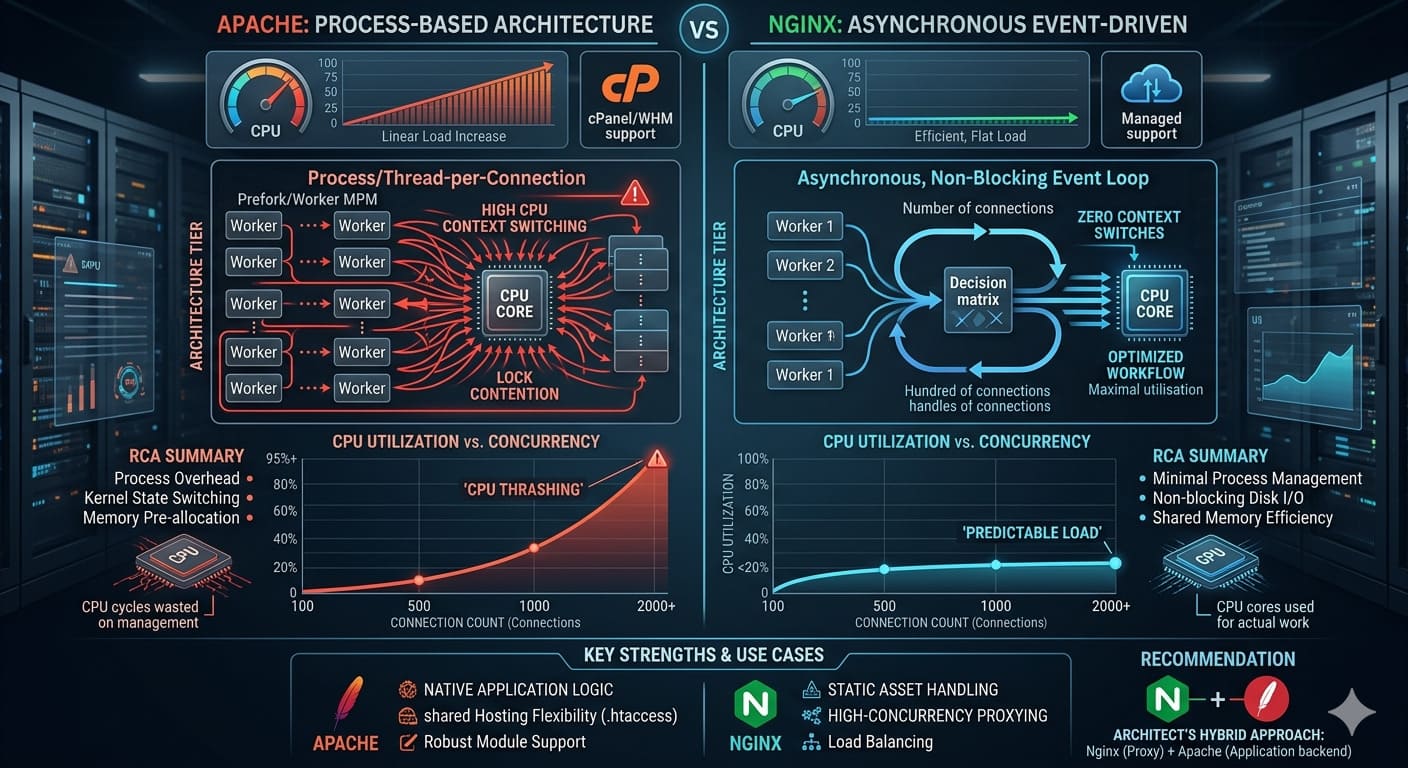 Apache vs Nginx CPU Usage: High-Load Performance Guide