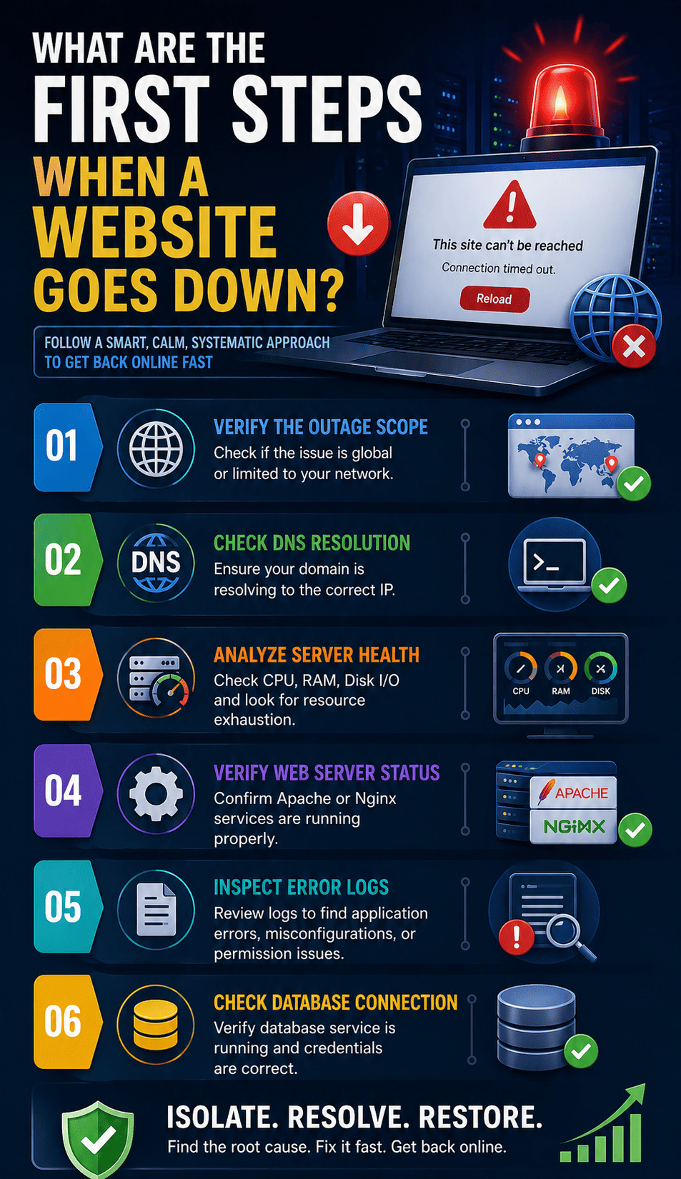 What Are the First Steps When a Website Goes Down?