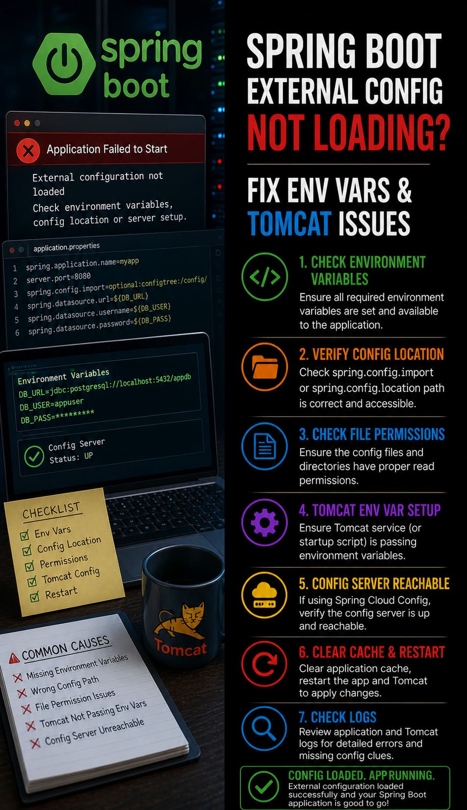 Spring Boot External Config Not Loading? Fix Env Vars & Tomcat Issues