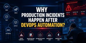 Production incidents DevOps automation failures occur because automation optimizes deployment flow, not runtime behavior. DevOps pipelines validate correctness at build time, but production failures emerge at runtime under real concurrency pressure. The system shifts from deterministic execution in CI environments to non-deterministic execution in distributed production clusters. This mismatch creates invisible failure windows where everything passes validation but collapses under traffic spikes.
