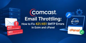 Comcast email throttling 421 and 451 SMTP errors in Exim and cPanel